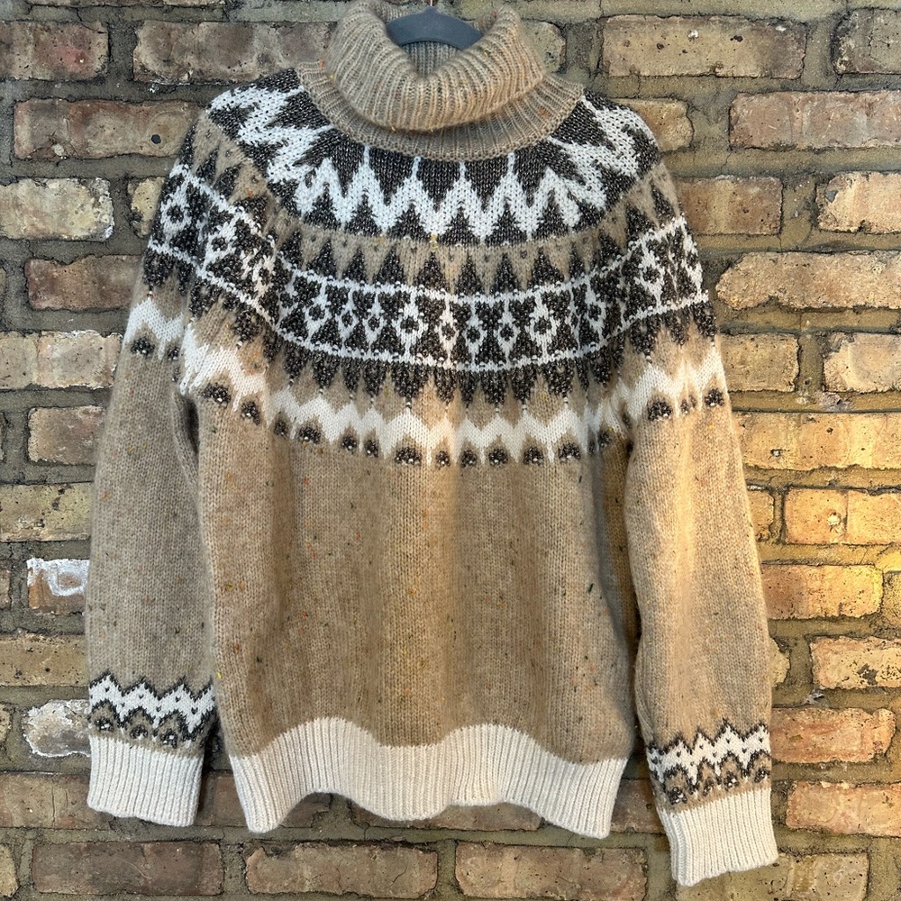 Pilcro Fair Isle Turtleneck Sweater